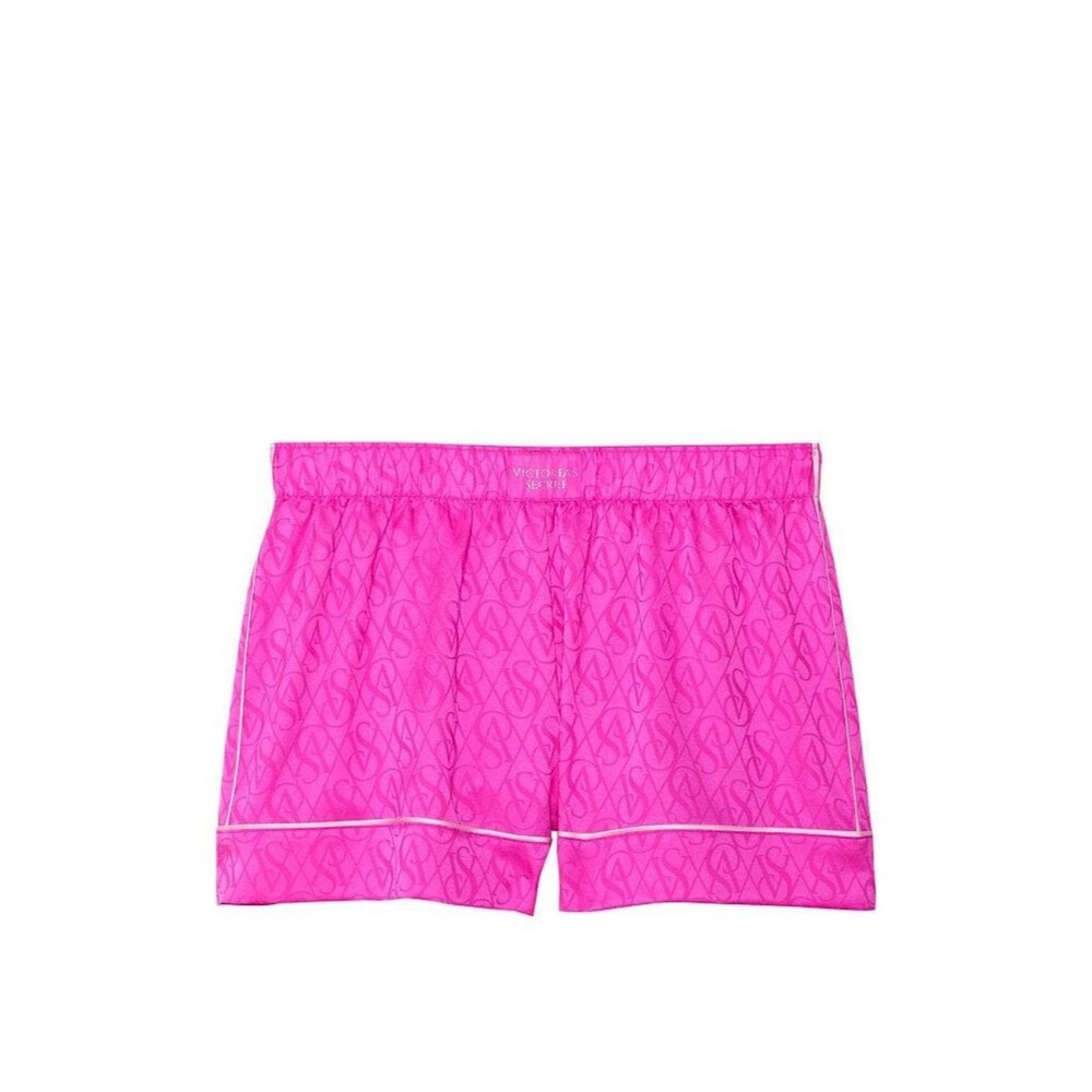 Victoria's Secret Satin Short Pink Berry Logo Size Large